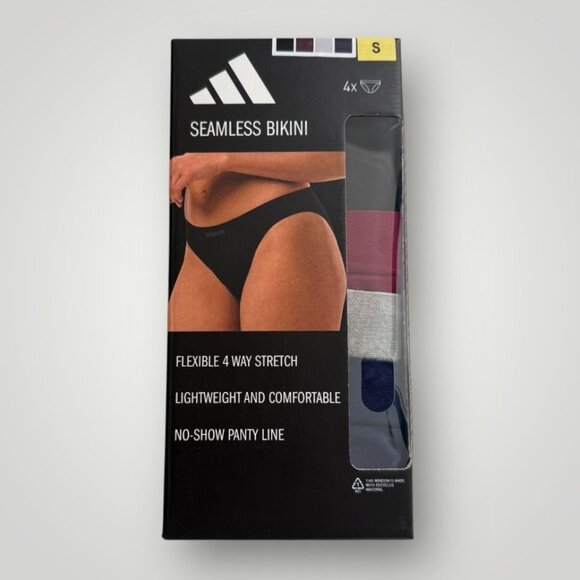Adidas Womens Seamless Bikini Underwear 4-pack Small - Picture 1 of 2